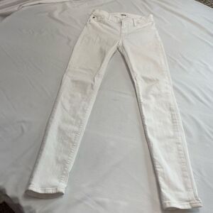 Hudson Nick Super Skinny Midrise White Skinny Denim Jeans Size 27